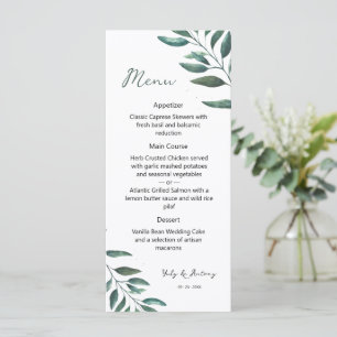 Moderne Botanische Aquarel Dinercursus Menu
