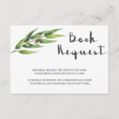 Moderne botanische Baby shower Book Request Card Informatiekaartje (Voorkant)