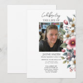 Moderne botanische begrafenisdienst e-vite kaart (Voorkant / Achterkant)