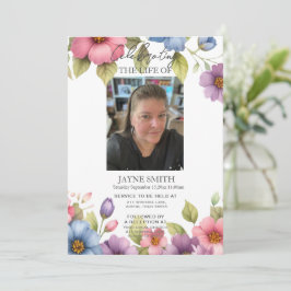 Moderne botanische begrafenisdienst e-vite kaart