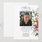 Moderne botanische begrafenisdienst e-vite kaart (Voorkant / Achterkant)