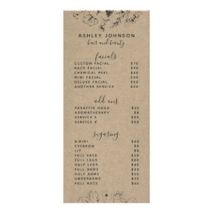 Moderne botanische Black Kraft Spa 3 Services Menu