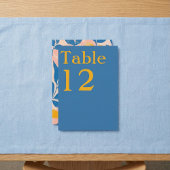 Moderne Botanische Bladderachtige Tafelnummer Kaar