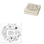 Moderne botanische blindheid en zwart vierkant rubberstempel (Gestempeld)