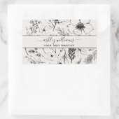 Moderne botanische blindheid & zwart rechthoekige sticker (Tas)