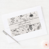 Moderne botanische blindheid & zwart rechthoekige sticker (Envelop)