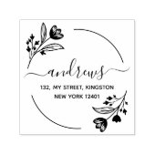 Moderne botanische bloembladeren zelfinktende stempel (Design)