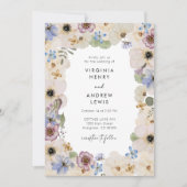 Moderne Botanische Bloemen Bruiloft Kaart (Voorkant)