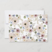 Moderne Botanische Bloemen Maaltijd RSVP Kaart (Achterkant)