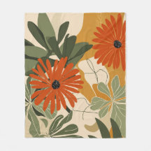 Moderne Botanische Bloemende Worpdeken | Vintage