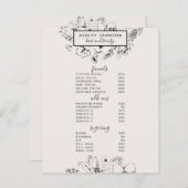 Moderne botanische Blush Black 3 Services Spa Menu (Voorkant / Achterkant)