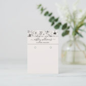 Moderne botanische Blush & Black Earring Card Visitekaartje (Staand voorkant)