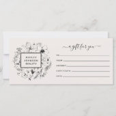 Moderne botanische Blush & Black Gift Certificate (Voorkant)