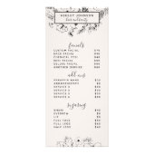 Moderne botanische Blush Black Spa 3 Services Menu (Voorkant)