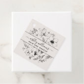Moderne botanische Blush en Black Square Business Bedankjes Labels (In situ)