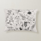 Moderne botanische Blush en zwarte branding Accent Kussen (Achterkant)