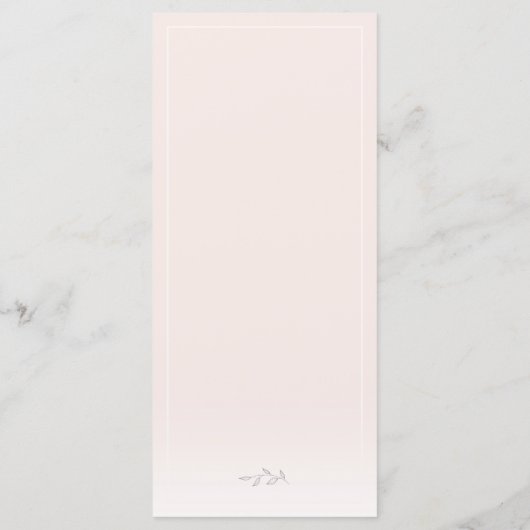 Moderne Botanische Blush Roze Bruiloft Menu (Achterkant)
