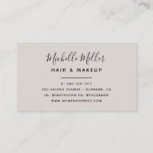 Moderne botanische Blush Script Hair Makeup Visitekaartje (Achterkant)