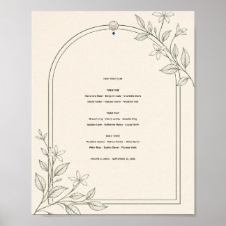 Moderne Botanische Boog Trouwzaal Stoelenplattegro Poster