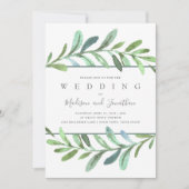 Moderne botanische bruiloft kaart (Voorkant)