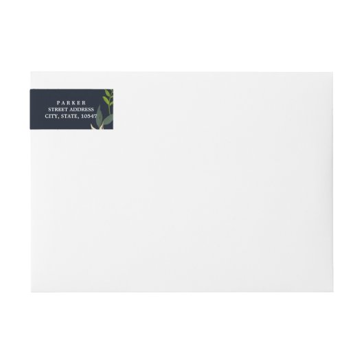 Moderne botanische bruiloft rond label (Voorkant)