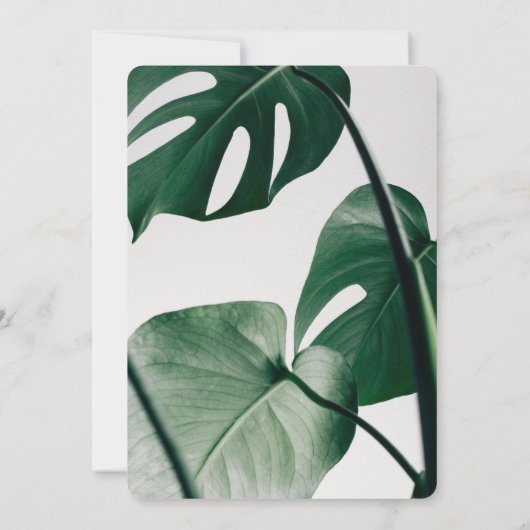 Moderne Botanische bruiloft uitnodiging (Achterkant)