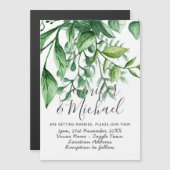 Moderne Botanische Bruiloft Uitnodiging Magnetisch (Voorkant / Achterkant)