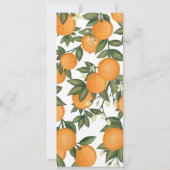 Moderne Botanische Citrus Greenery Wedding Menu Ca Kaart (Achterkant)