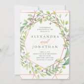 Moderne Botanische | Copper Look Bruiloft Kaart (Voorkant)