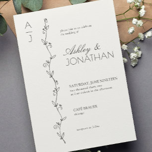 Moderne Botanische Divider Wedding Bone Kaart