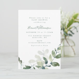 Moderne botanische Eucalyptus Boho Baby shower Kaart