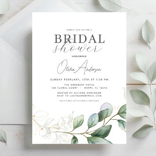 Moderne botanische Eucalyptus Boho Vrijgezellenfee Kaart