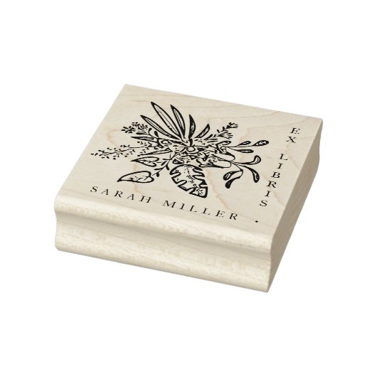 Moderne botanische Ex Libris Aangepaste Naam Boek Rubberstempel (Stempel)