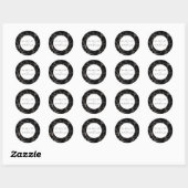 Moderne botanische Floral Black & Cream Wedding Ronde Sticker (Vel)