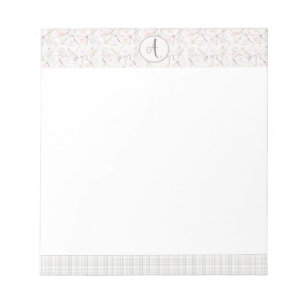 Moderne botanische Floral monogrammed Elegant Note Notitieblok