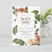 moderne botanische florale zoete 16 uitnodiging (Staand voorkant)