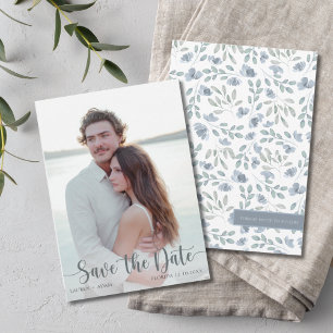 Moderne botanische foto Bespaar onze datum bruilof Save The Date