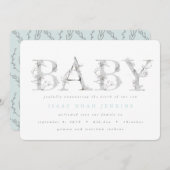 Moderne botanische geboorteaankondiging aankondiging (Voorkant / Achterkant)