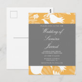 Moderne botanische geelgrijze tulpverbinding briefkaart (Voorkant / Achterkant)