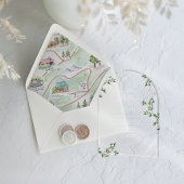 Moderne botanische geometrische bruiloft | Matglas Acryl Uitnodigingen