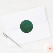Moderne Botanische Gouden Natuur Bloemige Bruiloft Ronde Sticker (Envelop)