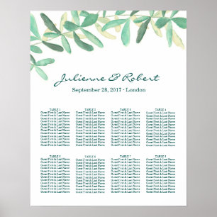 Moderne botanische graatzaaikaart poster