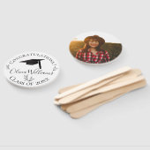 Moderne Botanische Graduation Cap Foto Handwaaier (Niet-gemonteerd)