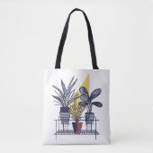 Moderne Botanische Indoor Plant illustratie Draagtas (Voorkant)