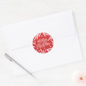 Moderne Botanische Kerst stickers - Rood (Envelop)