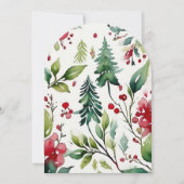 Moderne botanische kerstfeestboog kaart (Achterkant)