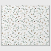 Moderne Botanische Kerstmis Cadeaupapier (Vlak)