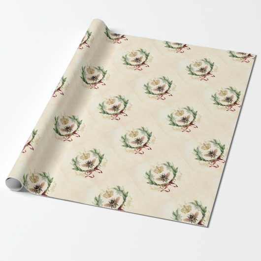 Moderne  botanische koningin cadeaupapier (Uitgerold)