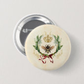 Moderne botanische koningin ronde button 5,7 cm (Voorkant /achterkant)