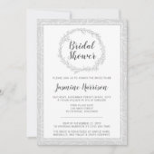 Moderne botanische krans bruiloft uitnodiging (Voorkant)